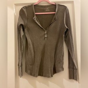 aerie olive green henley